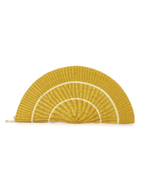 Abanico Clutch Bag <br> Yellow & Ivory